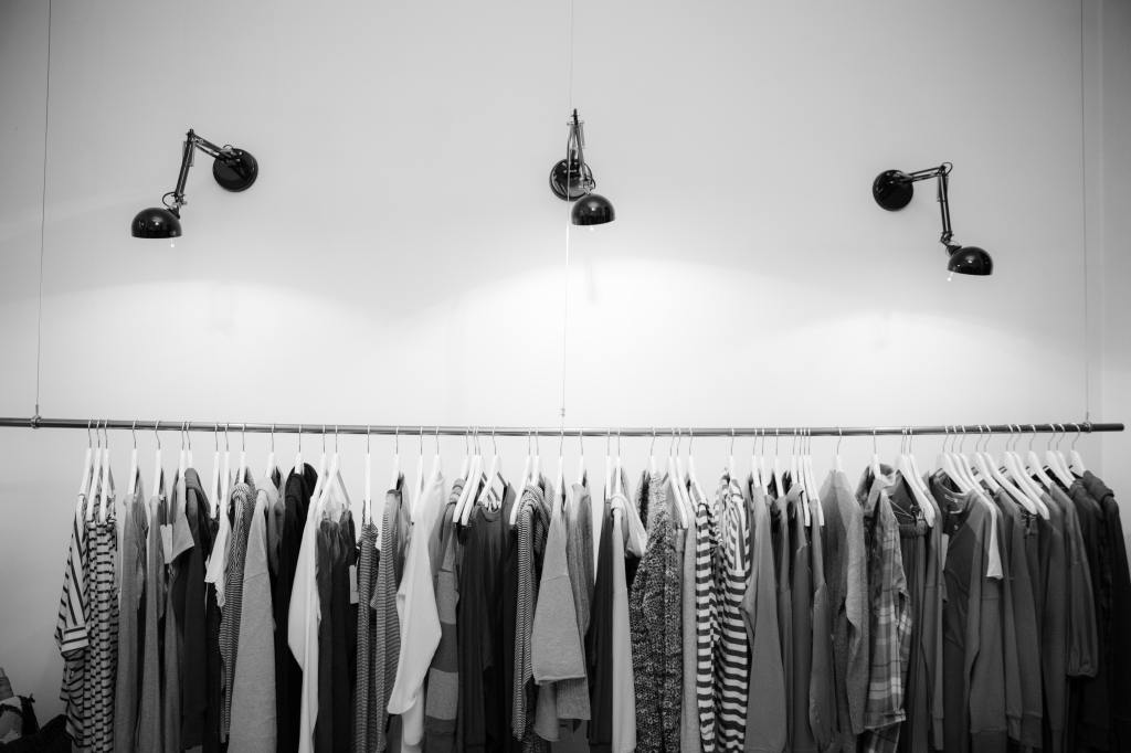Clothing Hanging on a Rack